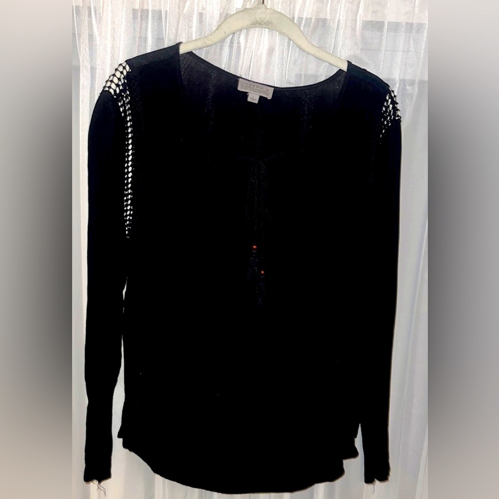 Dressy, black, long sleeve top from Joseph A